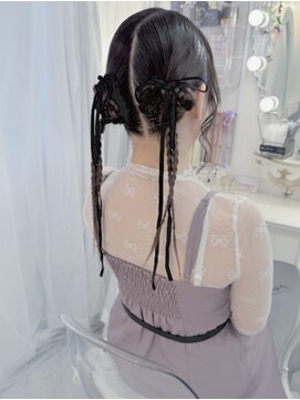 リムネ 四谷店(RIMUNE) 三つ編みツイン／お団子ツイン/お呼ばれヘア