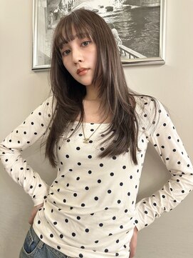 ランプ 代官山(the lamp) ブリーチなしアッシュブラウンベージュ前髪ありレイヤーカット