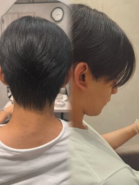 ジーナ 福岡藤崎(Zina) [Zina福岡藤崎]シースルーマッシュ/センターパート/メンズカット