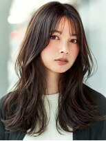 ダル 渋谷/表参道(DAL.)&nbsp;韓国風レイヤー顔回りカットロングレイヤーダークブラウン