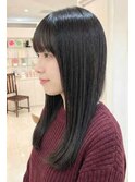 ☆小顔前髪ワンカールレイヤーカット黒髪ネビージュボブルフ☆