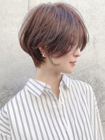 前髪長めのショートボブ/20代/30代/40代/ハイライト