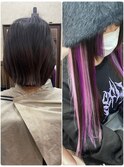 パープル系３色ミックスで地雷系スタイルエクステ☆