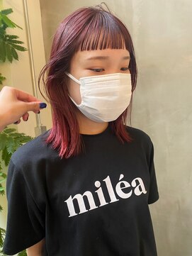 マッシュ 北堀江(MASHU) オン眉×pink color