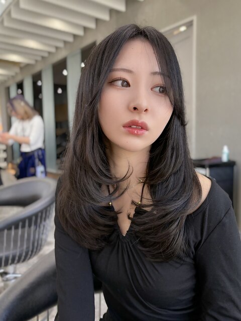 【安岡 大介】韓国レイヤー美髪ロングヘアざくざくワンカール