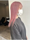 福井 大和田 ハイトーン 髪質改善 ペールピンクカラー