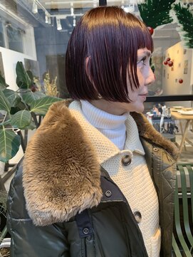 ちょきちょき 浜川店 オン眉ボブ/バーガンディー/ワンレンボブ/ハイライト