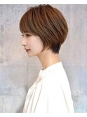 ミルクティーベージュ20代30代韓国風マッシュショート
