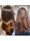【プレミアム】髪質改善カラー+潤艶水素Tr+ブロー