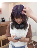 インナーカラー顔周りレイヤー 夏ラベンダーベージュ /akari
