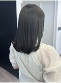 赤み消しカラーアイスグレージュ＊暗髪透明感カラー艶ストレート