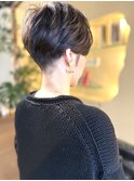 【morio池袋】20代30代ダークアッシュ刈り上げハンサムショート