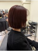 ぱつっとボブ　Cherry brown