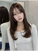 大人上品なショコラベージュ◎ブリーチなしレイヤーミディ