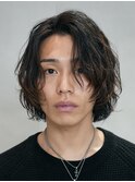 渋谷ツイストスパイラルパーマメンズカットメンズミディアムボブ