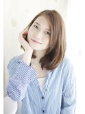 かきあげバングのワンカールスタイル