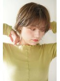 くびレイヤーエモージュグレージュカラーくびれショート【立川】