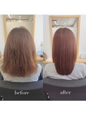 縮毛矯正+髪質改善トリートメント+カット（リタッチ可）
