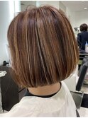 白髪ぼかしハイライト/大人女性/40代/50代/60代
