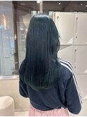 【lilley 稲永麻衣】レイヤーカット+ブルーカラー+天神韓国ヘア