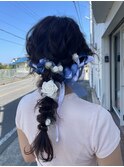 リボン編みおろしアレンジ
