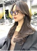 ロングレイヤー レイヤーカット 韓国風レイヤー 顔まわりカット