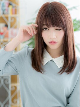 ネル 仙台(Nelu) 仙台/髪質改善/大人ガーリー☆チェリーレッドうる艶ストレートb