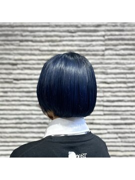 ビスイル 秋葉原店(Vis ill) インナーカラー艶髪ネイビーグレーアッシュブラック大人美人