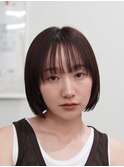 20代30代ミニボブ前髪あり前髪なし顔周りレイヤーカットオリーブ