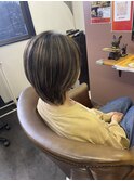 冬のコーディネートにショートレイヤー☆抜きっぱなしハイライト
