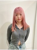 レイヤーカット×ホワイトピンク◎ブリーチありダブルカラー