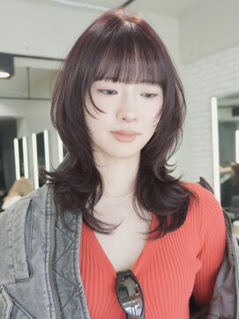 シェノン 表参道(CHAINON) ハッシュカット/韓国レイヤー/ウルフカット/チェリーレッド