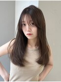 オリーブブラウン/レイヤーカット/透明感カラー/韓国ヘア