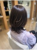 白髪ぼかし×艶レイヤーミディ/大人の美髪スタイル