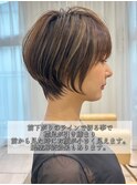 30代/40代/50代◎絶壁解消/白髪ぼかし/大人小顔ショート[荒砂]