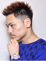 ワンワンオー バーバーショップ 博多店(@110 BARBER SHOP) アップバング×カラー