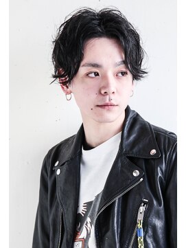 フジヤマ バーバー ショップ(FUJIYAMA BARBER SHOP) ソフトツーブロック フェザーマッシュくせ毛風パーマl