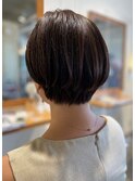 奥行きショートボブ×オイルグロスカラー#３０代#４０代#５０代