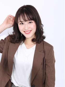 デイジー インデックスヘア 大島店(DAISY index hair) 働く女性にお勧めバング有り大人可愛い外ハネセミディスタイル