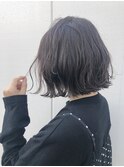 透明感ダークアッシュ/波巻き/切りっぱなしボブ【ANDCHILL渋谷】