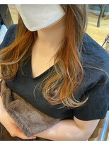 リアン(Lien)&nbsp;ＮＯブリーチミルクティーベージュ×ペールオレンジ