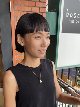 ボスコ 下北沢店(bosco) 黒髪ワイドバンクボブ　≪saya≫