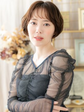 カバーヘア ブリス 戸田公園西口店(COVER HAIR bliss) シースルーぱっつん前髪フェミニンボブa戸田公園20代30代40代