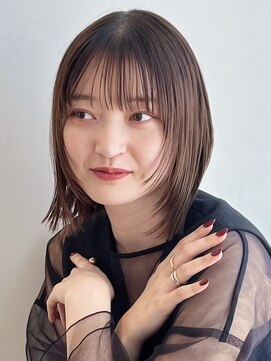 トリッカ シブヤ(TRICCA SHIBUYA) ミディアムボブ/ 顔まわりレイヤー/ ベージュカラー/髪質改善