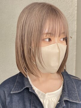 ラ メール ヘア デザイン(La mer HAIR DESIGN) バングボブウルフグレーベージュワンカールミルクティーベージュ