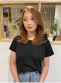 モテ髪まろみカラー/大人フェミニン/抜け感ロング/小顔カット