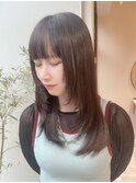 顔まわりレイヤー/ブラウン/ロング/赤坂/大濠/薬院/天神