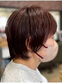 ミセス ショートレイヤー×大人可愛いピンクブラウン