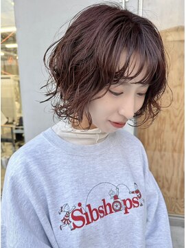 イン(in.) 大人かわいいボブパーマ/レッドブラウン/軽めボブ