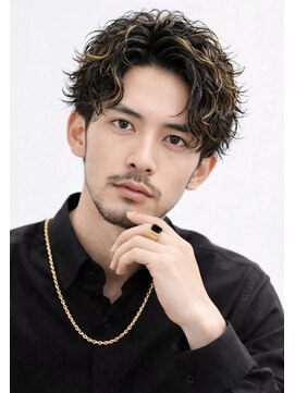 バーバーショップテト(barber shop tete) スパイラルシャドウパーマセンターパート